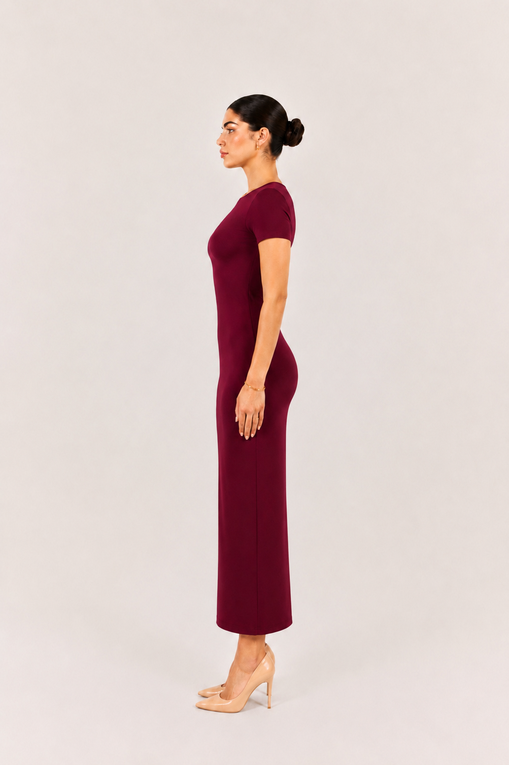 Basic Tee Dress - Cherry