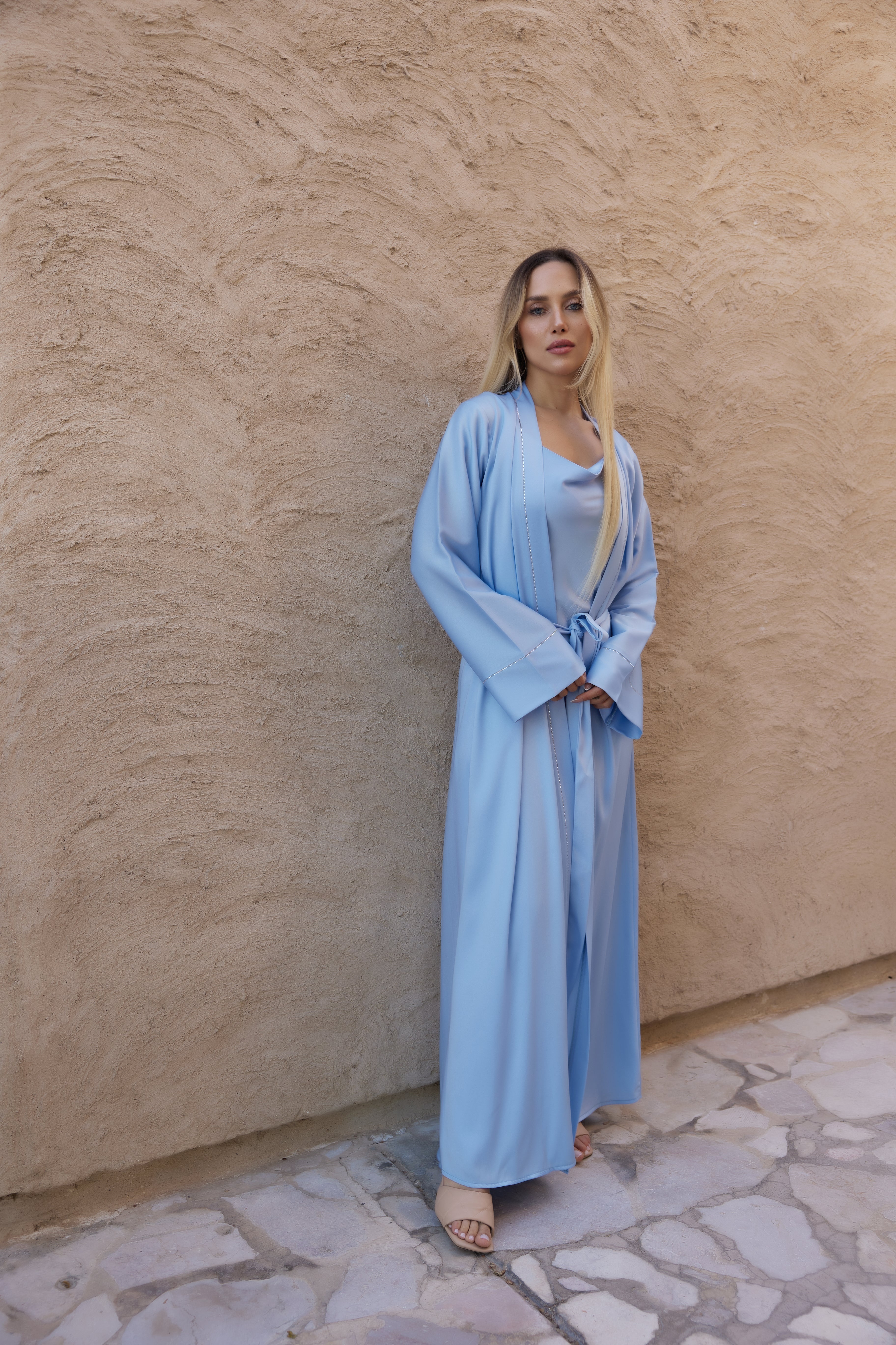 Emirati Satin  Baby blue - Flaya