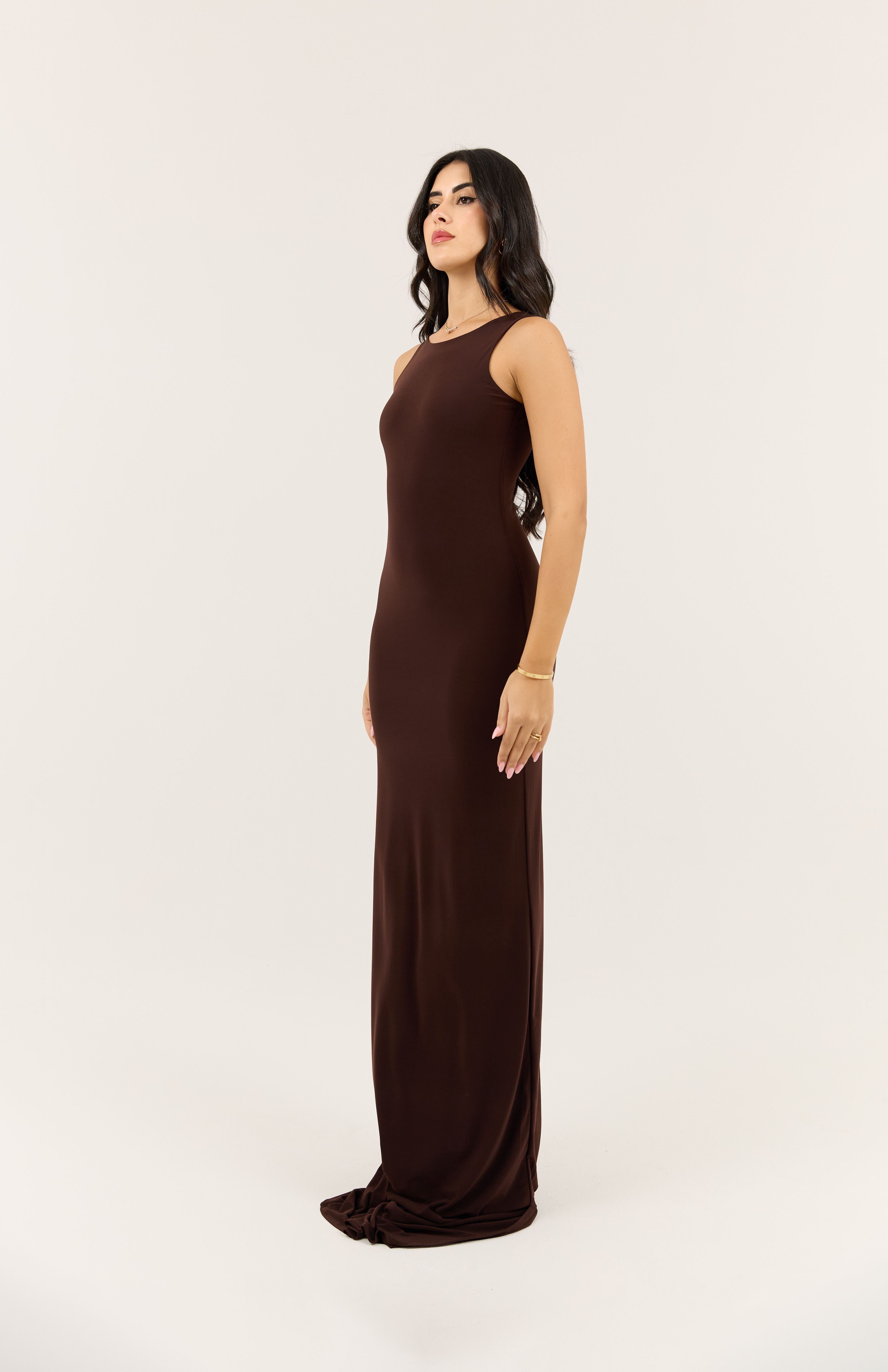 Brown Basic Dress - Sculpting Fit