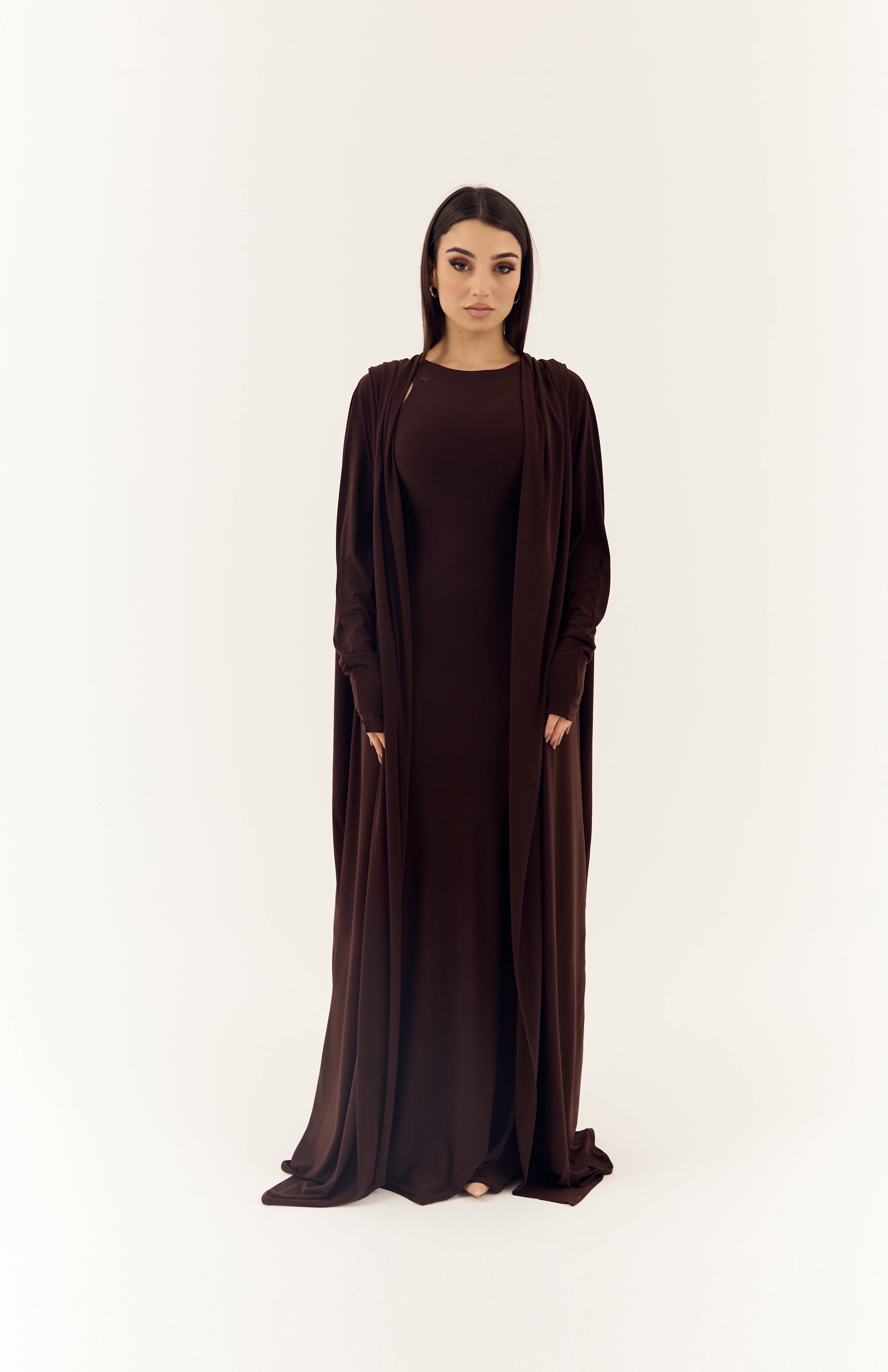 Brown Stretch Abaya