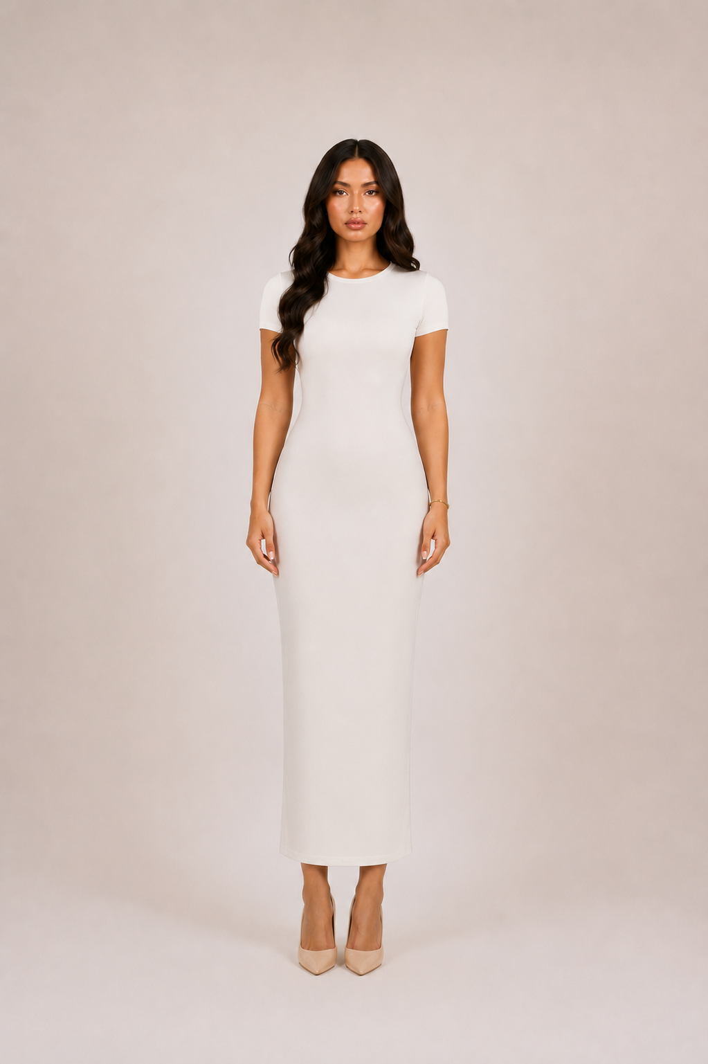 Basic Tee Dress - White