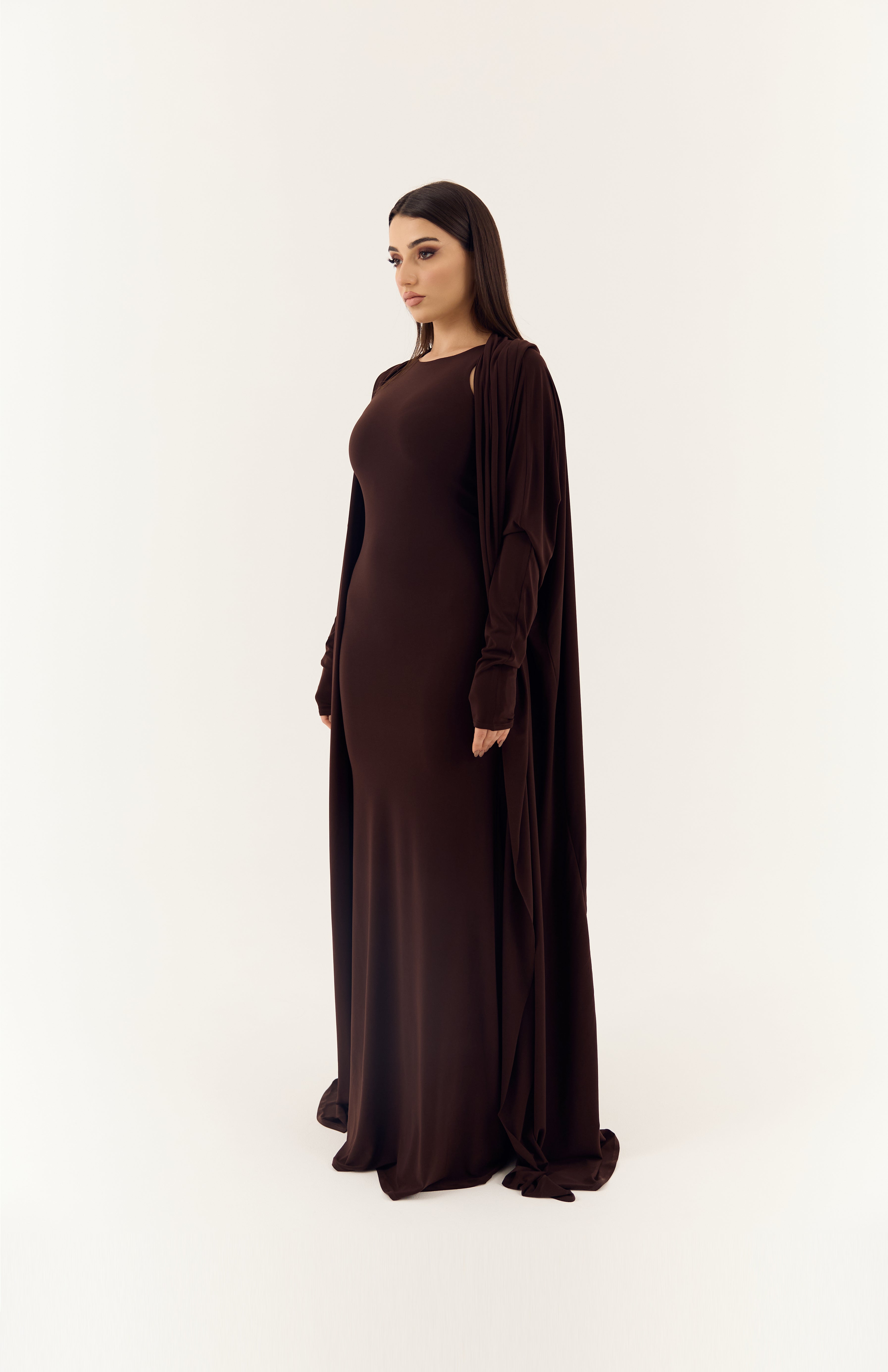 Brown Stretch Abaya