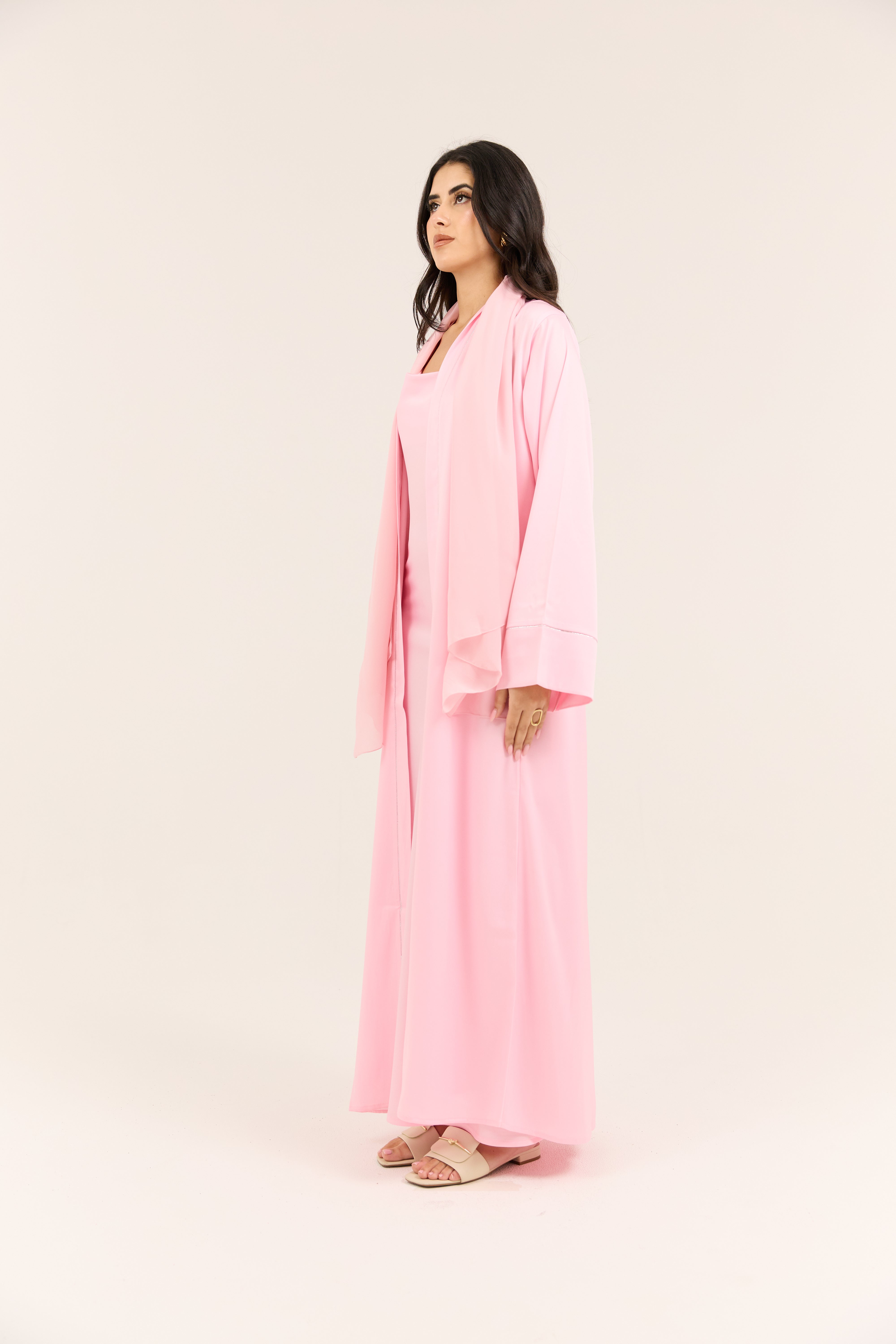 Pink 4-Piece Emirati Satin Set