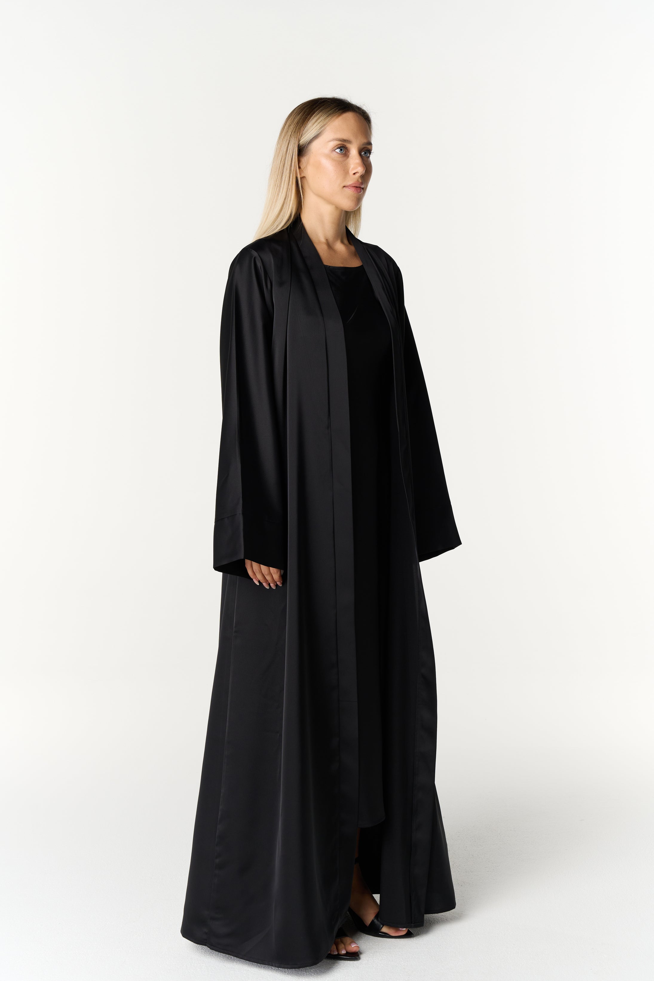 Elegant Satin Abaya black