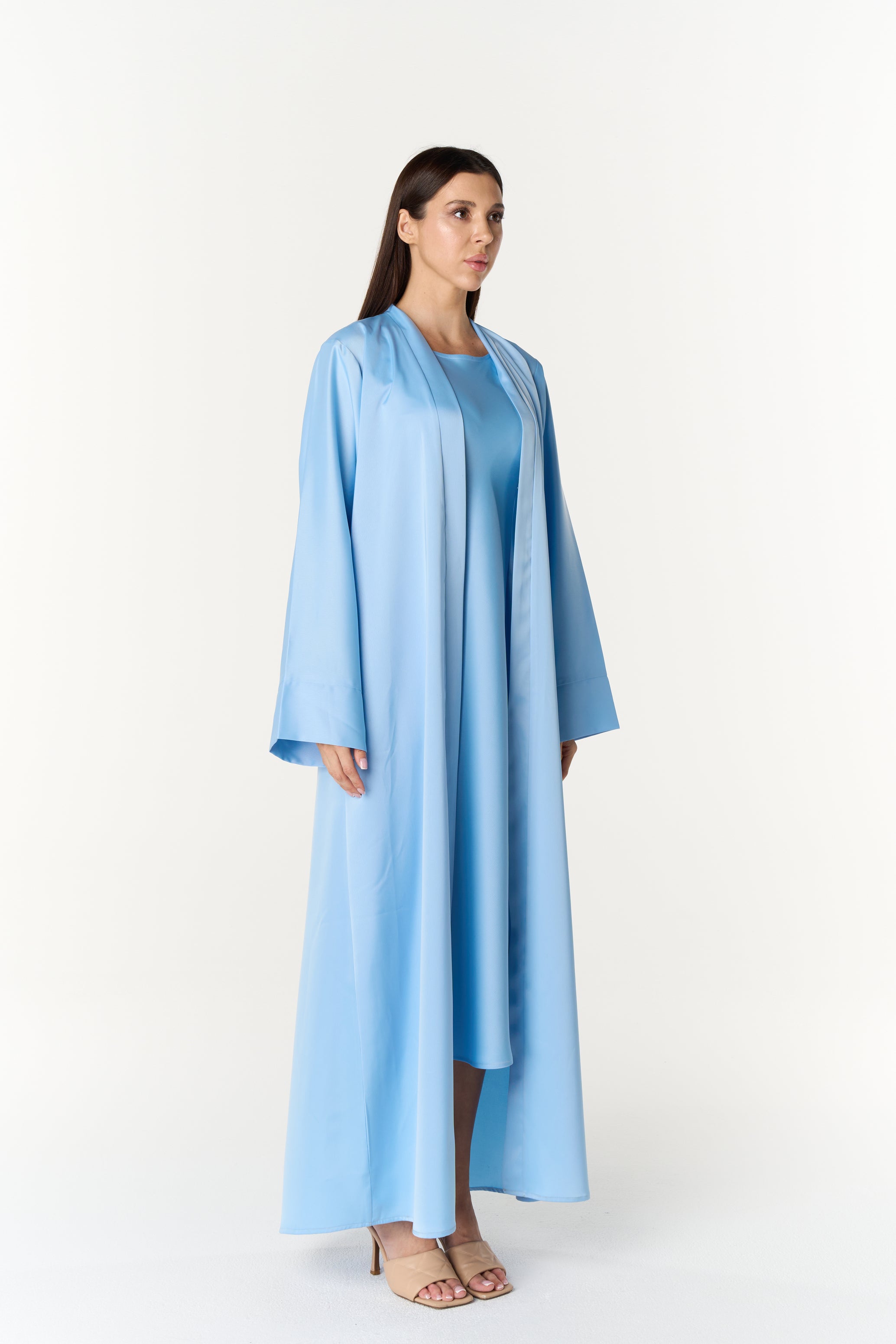 Elegant Satin Abaya Baby Bue