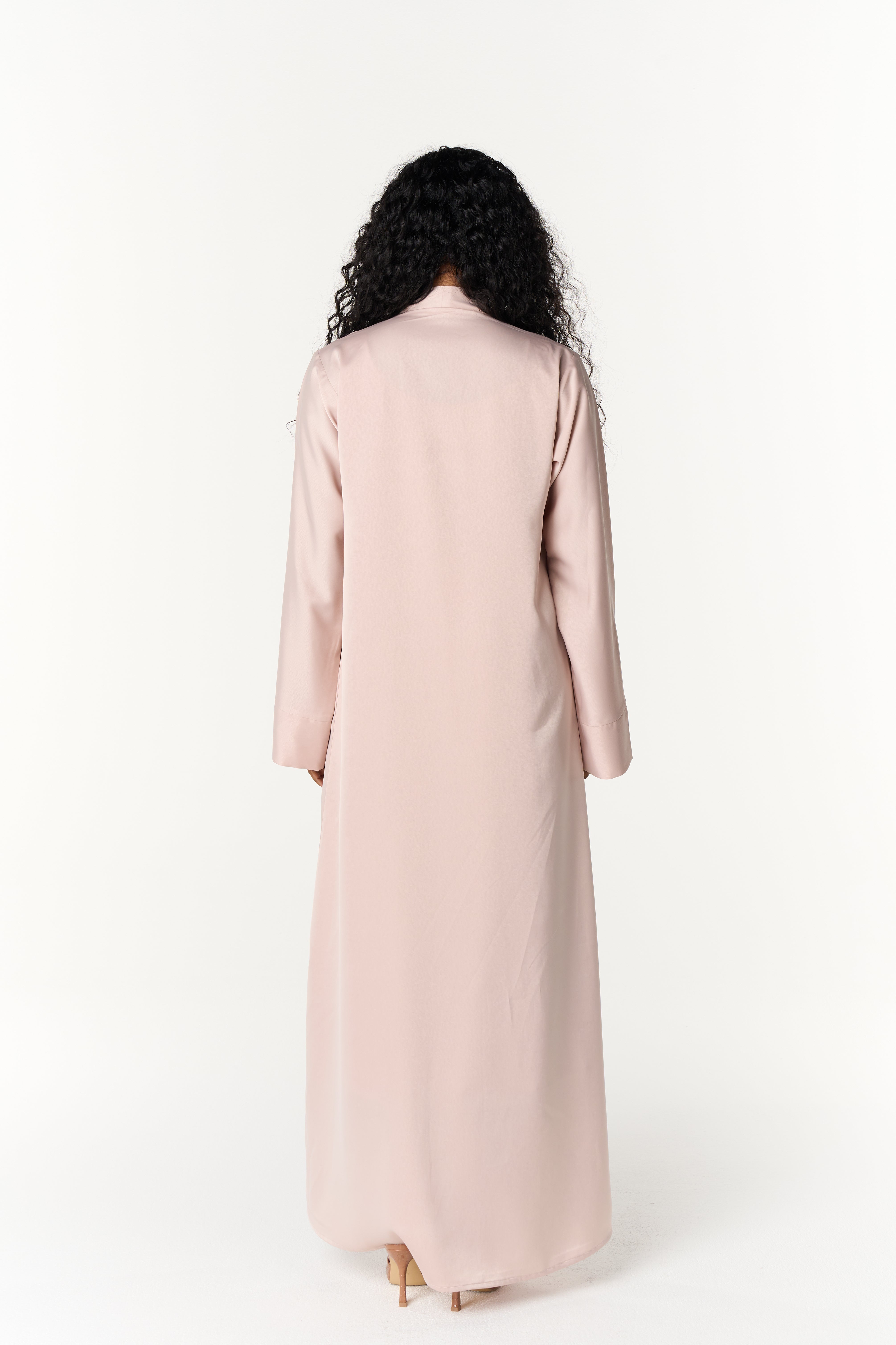 Elegant Satin Abaya Beige