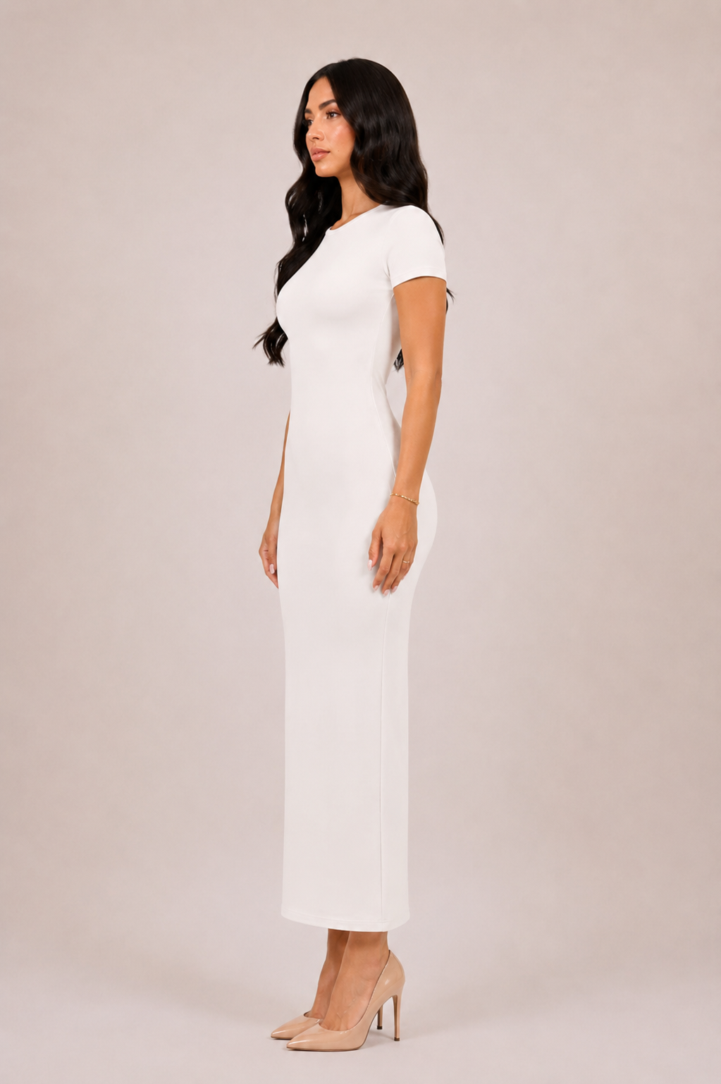 Basic Tee Dress - White