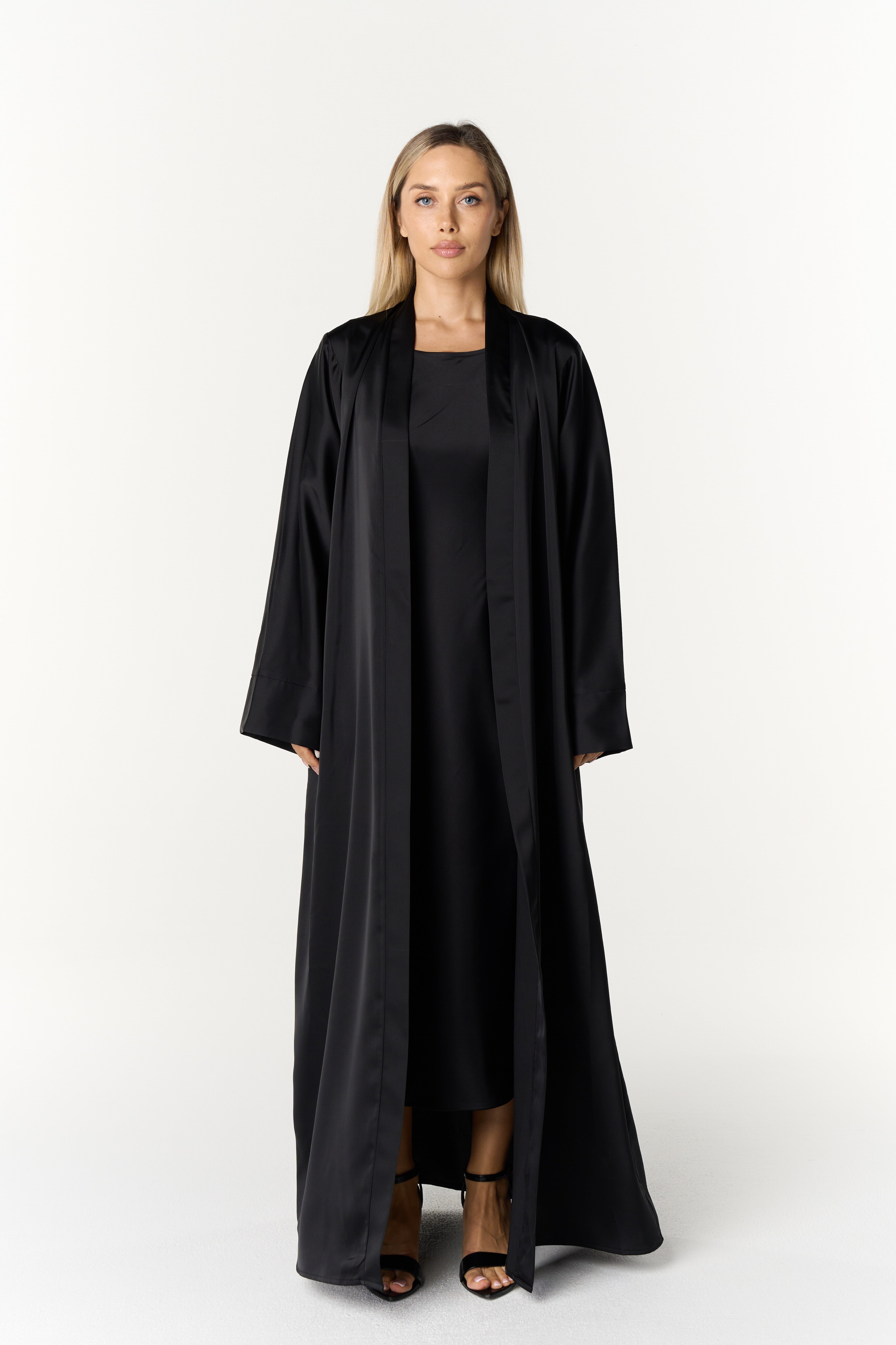 Elegant Satin Abaya black