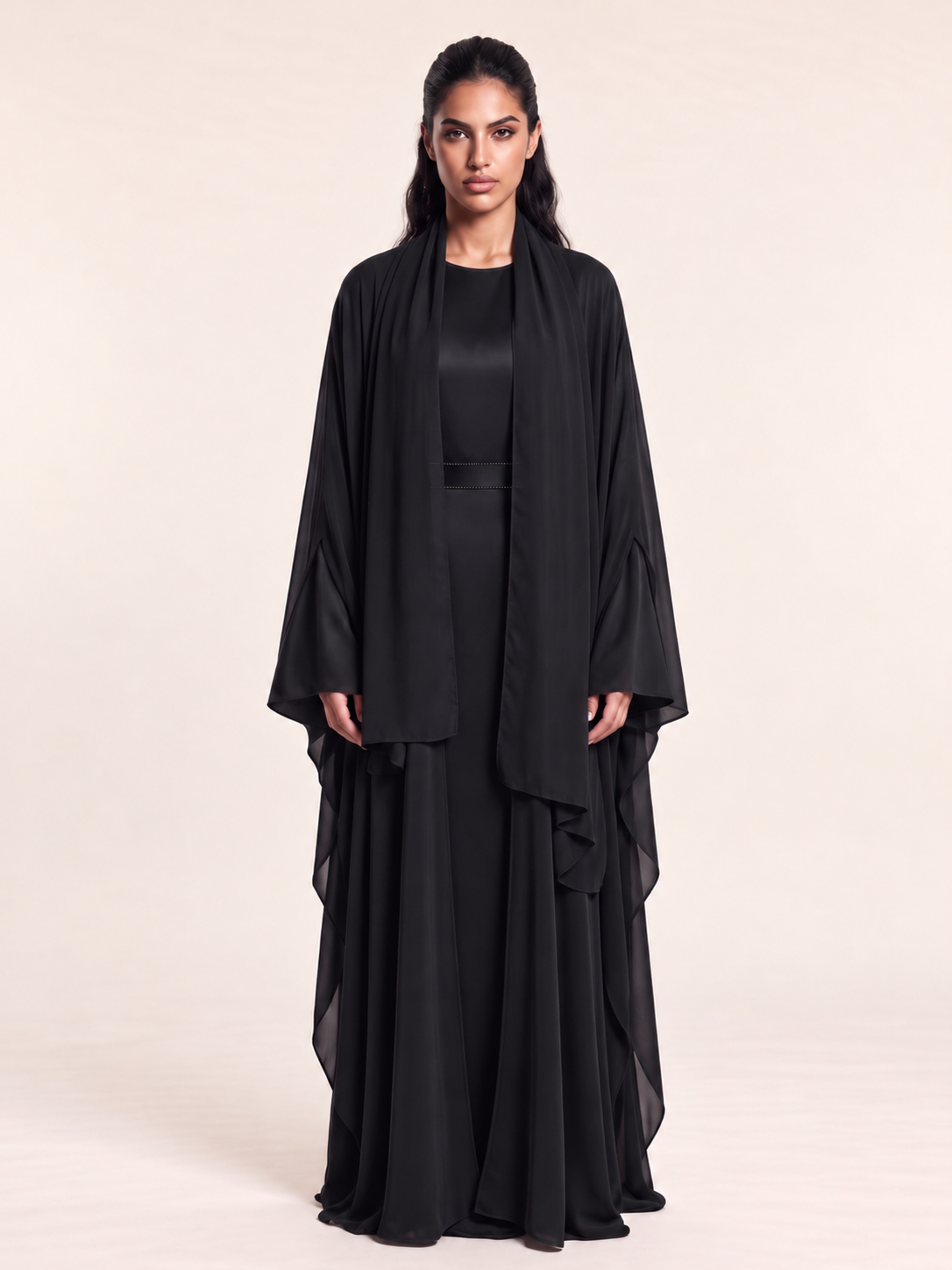 Pre-Order Black Butterfly Dress & Abaya Set