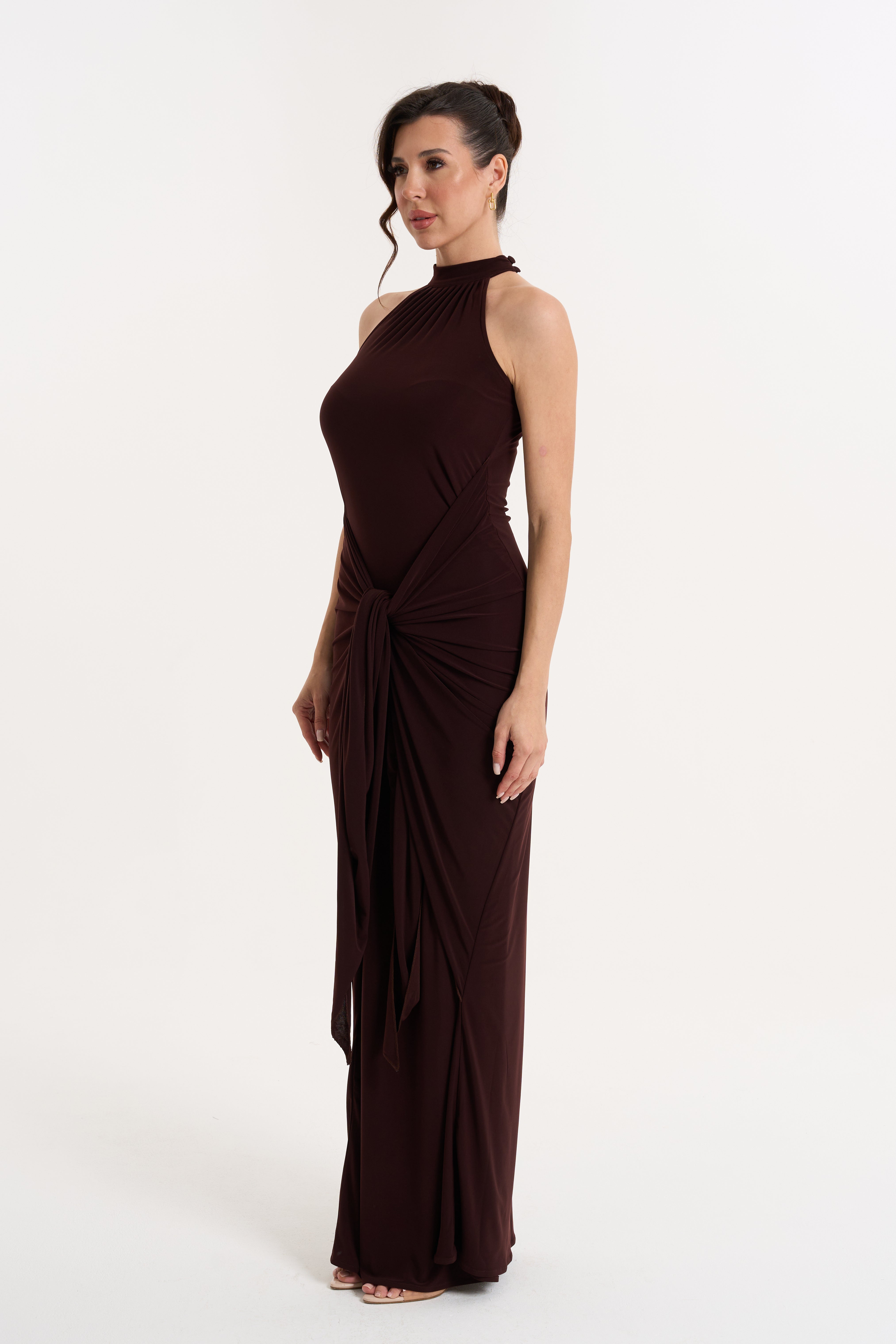 Brown Mermaid Dress Sculpting Fit