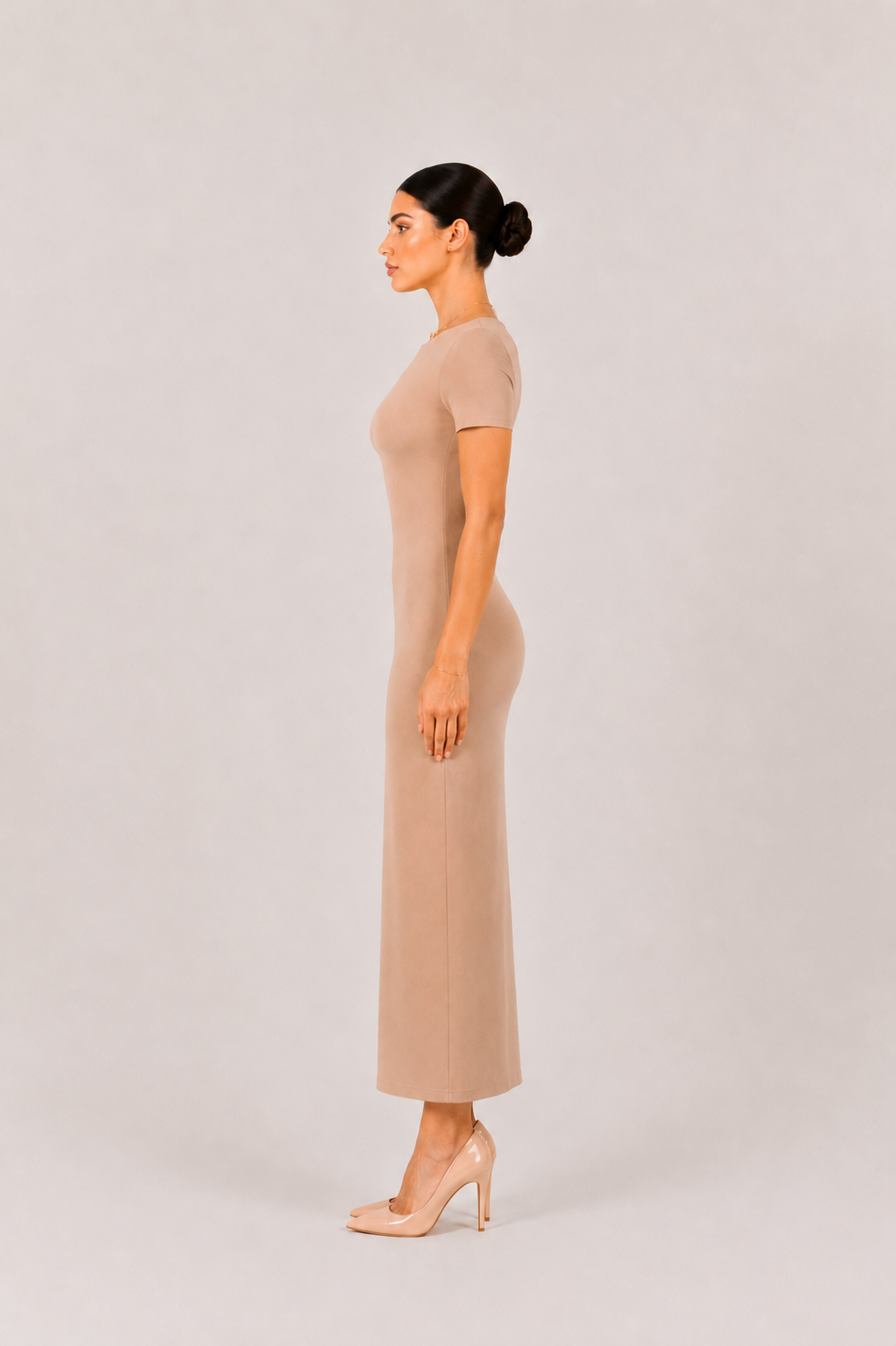 Basic Tee Dress - Nude