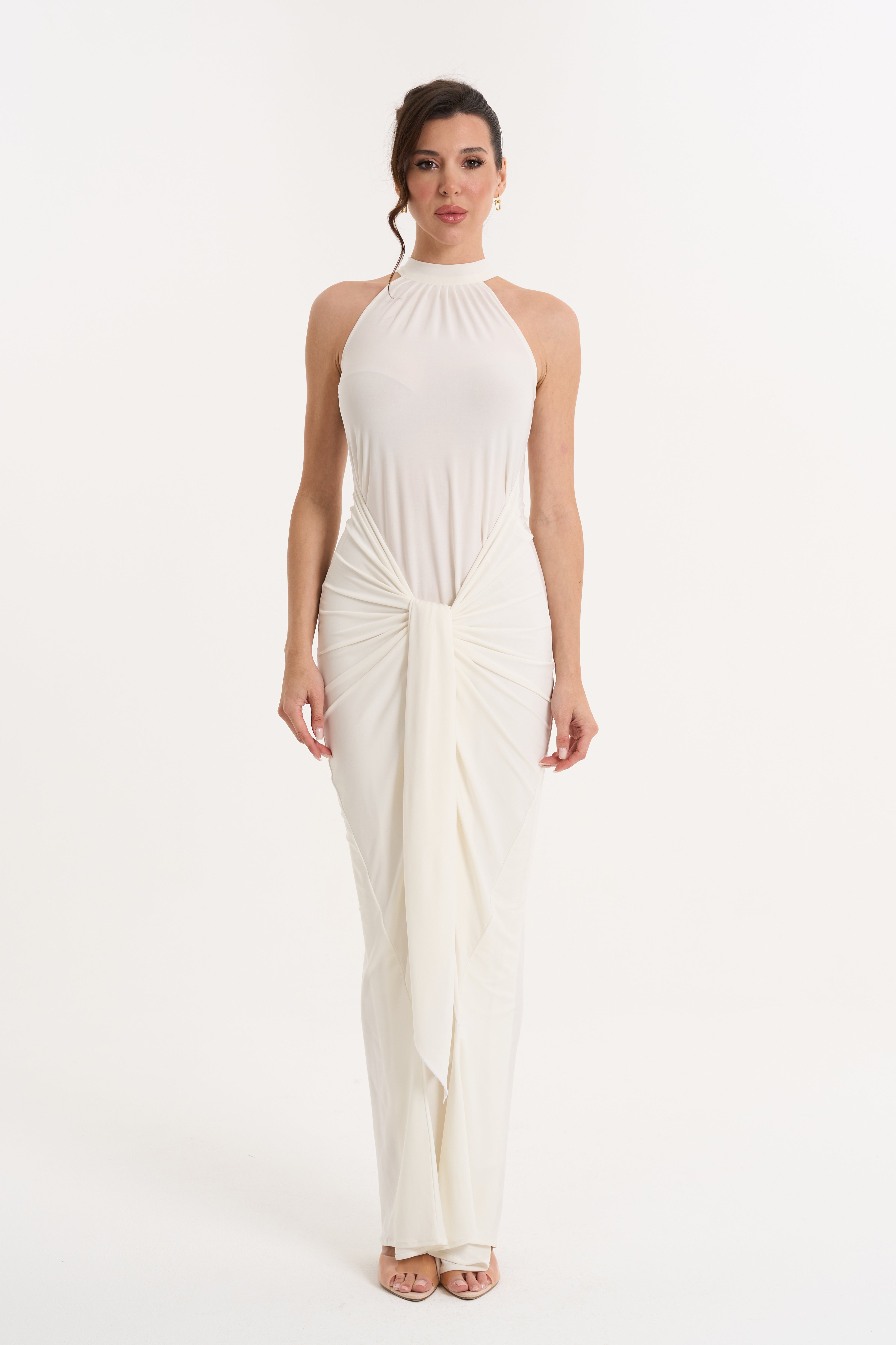 White Mermaid Dress Sculpting Fit