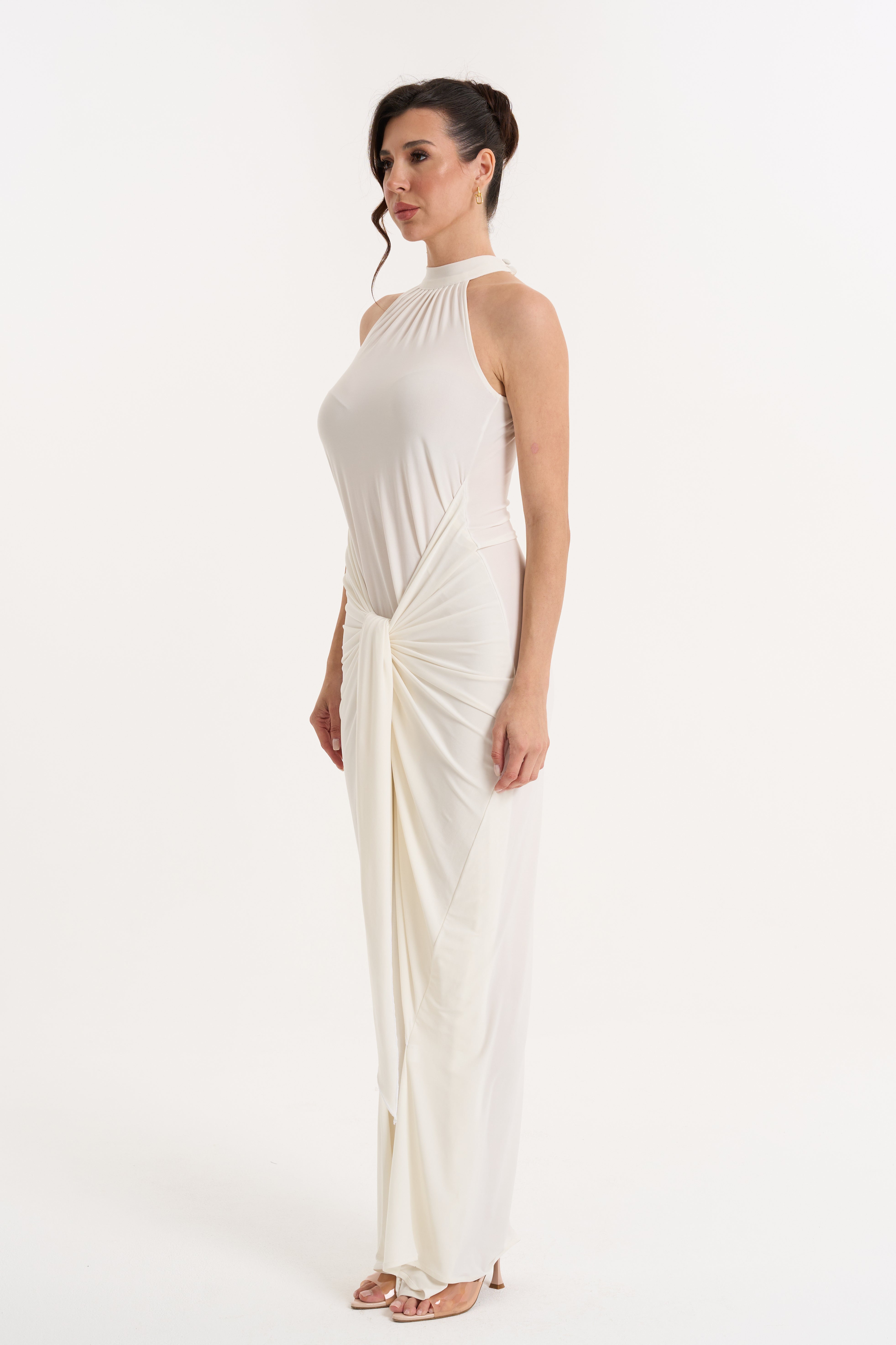 White Mermaid Dress Sculpting Fit