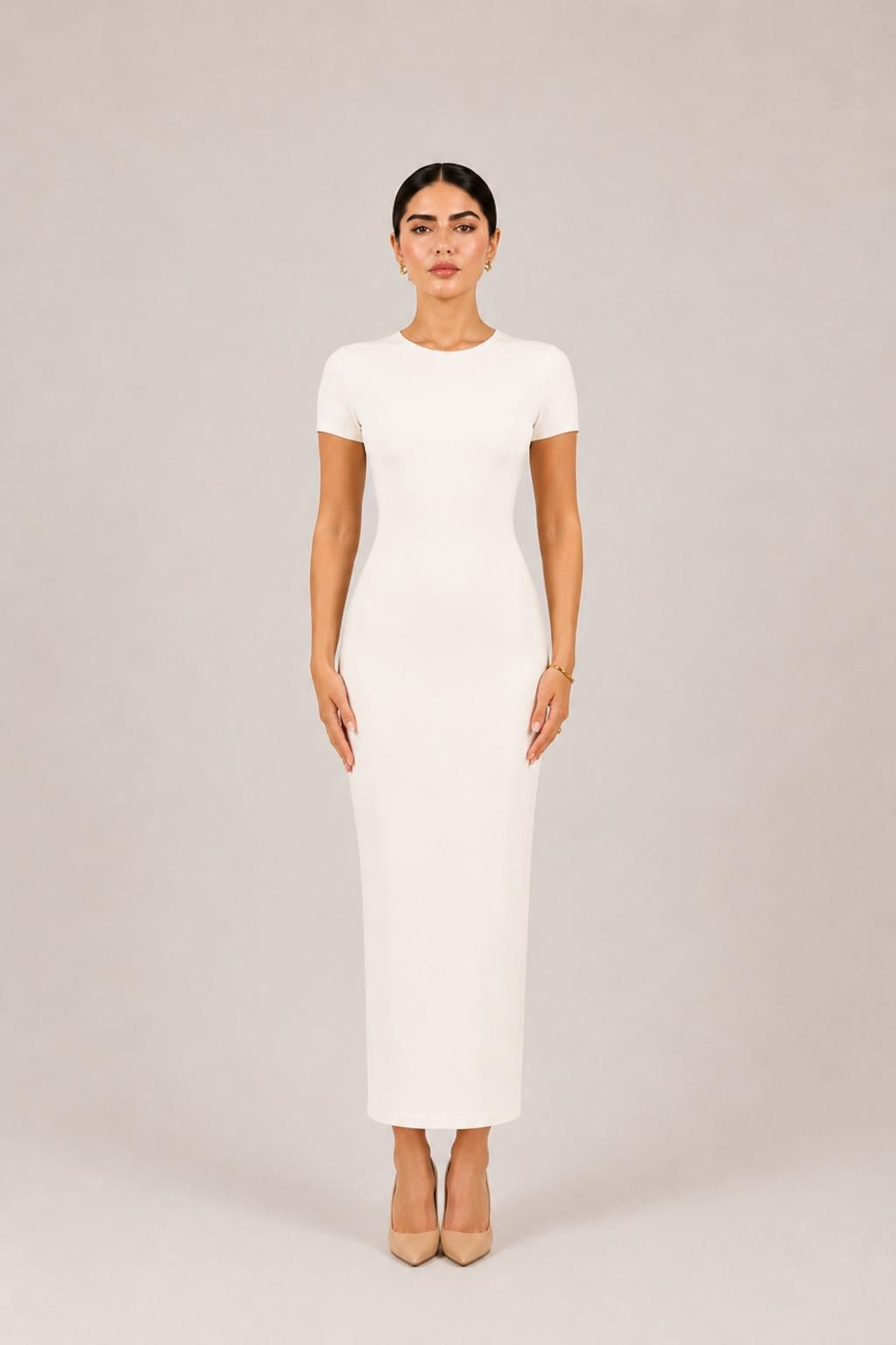 Basic Tee Dress - White