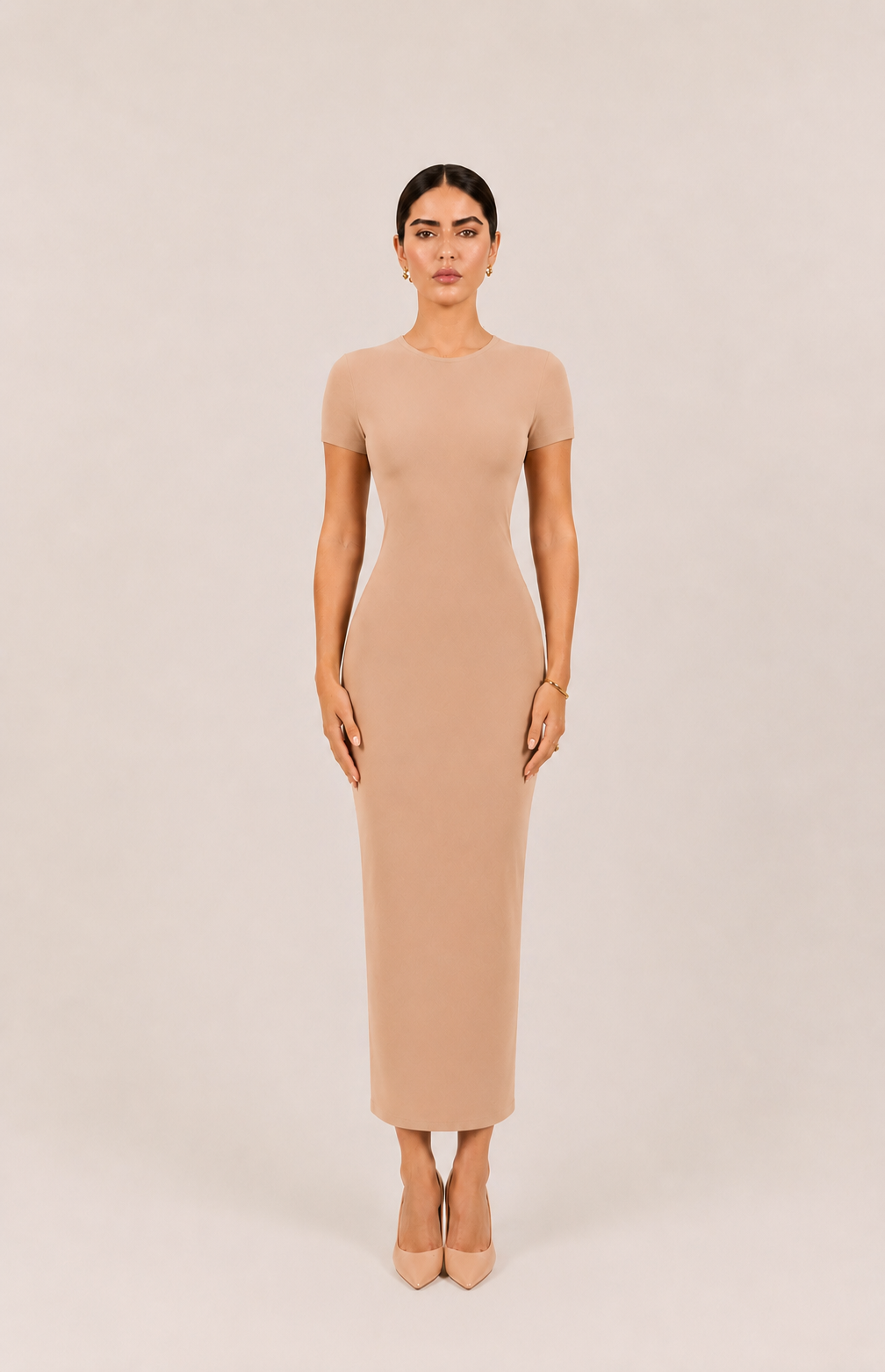 Basic Tee Dress - Nude