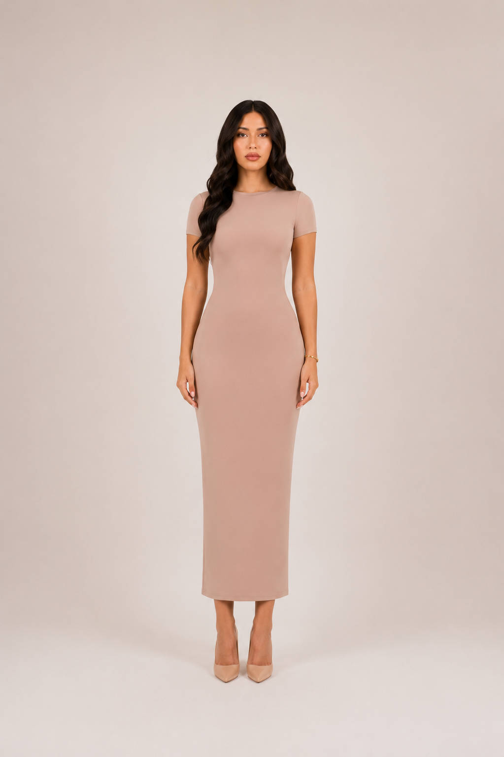 Basic Tee Dress - Nude