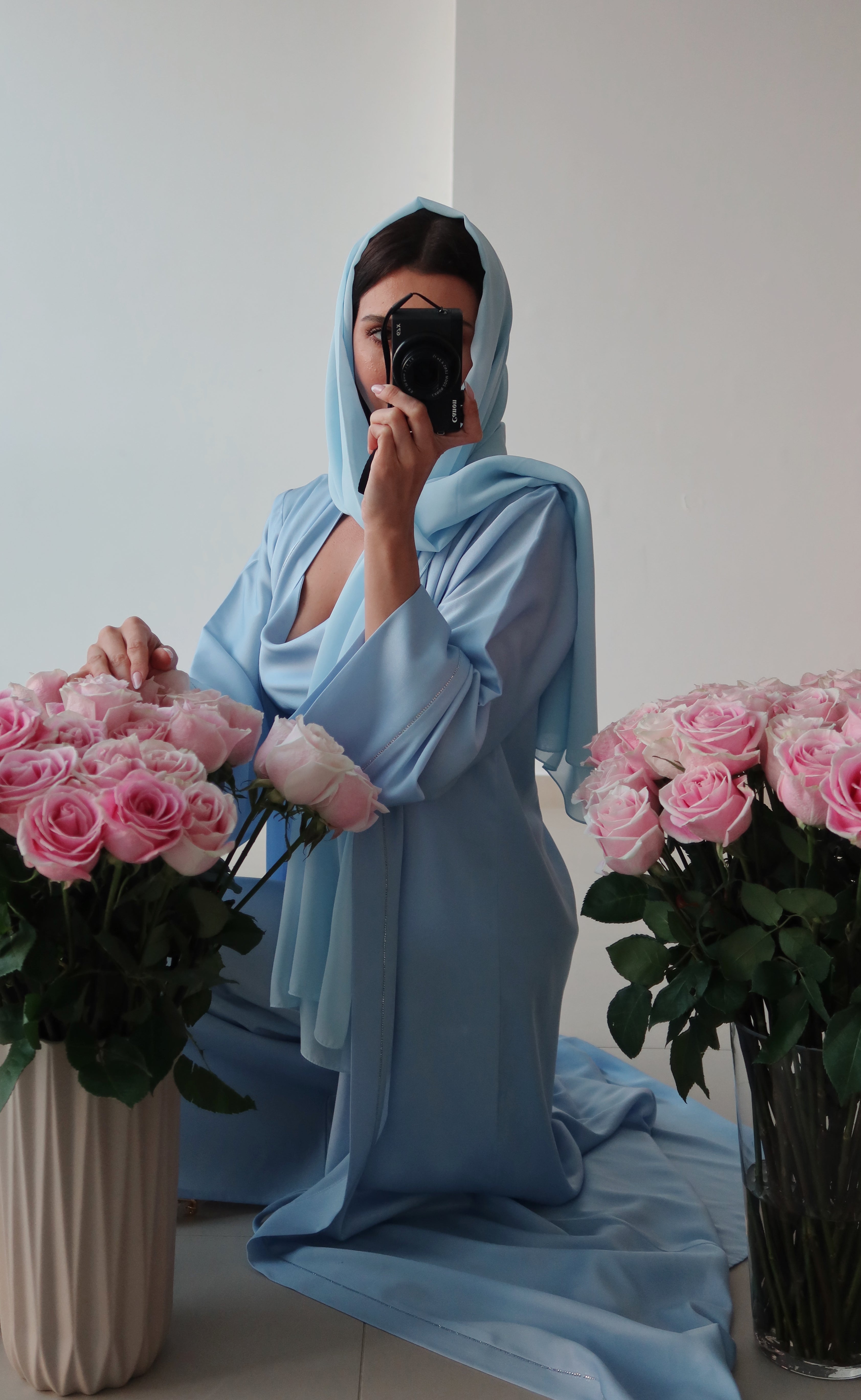 Emirati Satin  Baby blue